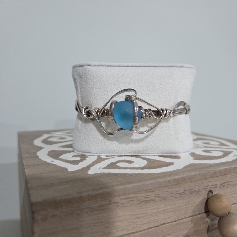 Elegant Silver and Blue Bracelet